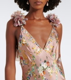Camilla Floral silk satin slip dress