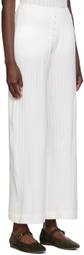 LESET White Pointelle Boxer Lounge Pants