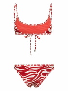 The Attico Red Zebra-Print Bikini