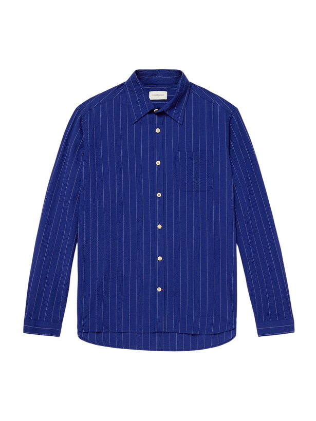 Photo: Oliver Spencer - Atlanta Cotton-Corduroy Shirt - Blue