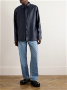 Bottega Veneta - Intrecciato Leather Shirt - Blue
