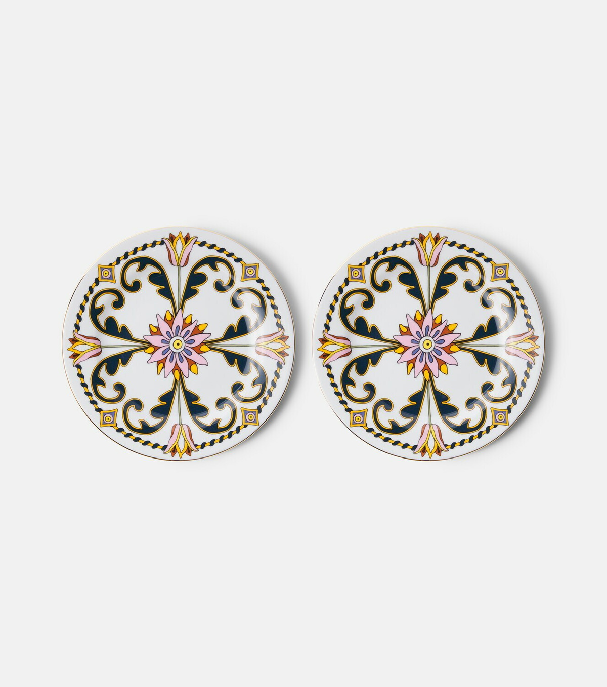 La DoubleJ Tyrrhenia Tulyps set of 2 porcelain dessert plates