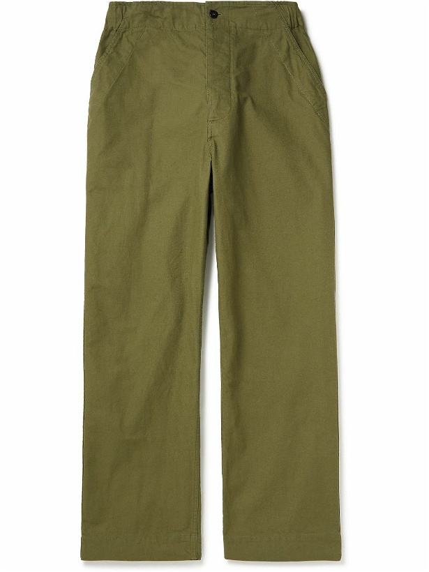 Photo: Margaret Howell - Wide-Leg Cotton-Twill Trousers - Green