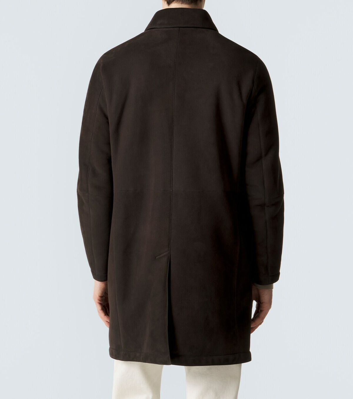 Brioni Shearling-lined suede coat