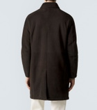 Brioni Shearling-lined suede coat