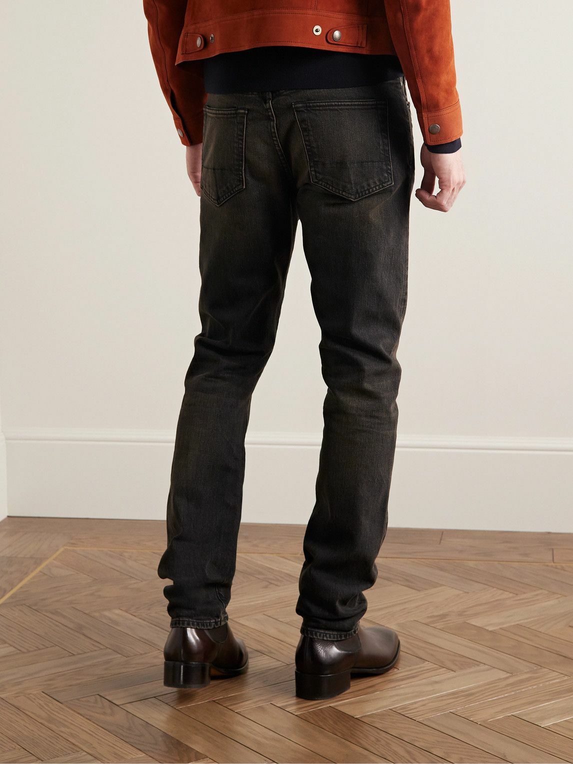 TOM FORD - Tapered Selvedge Jeans - Black TOM FORD