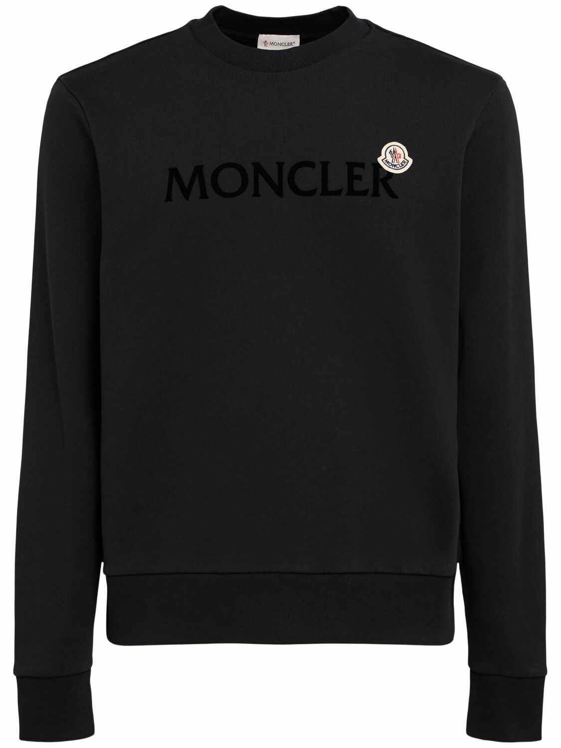 Moncler Men's Trademark Logo Crew Sweat in Black Moncler