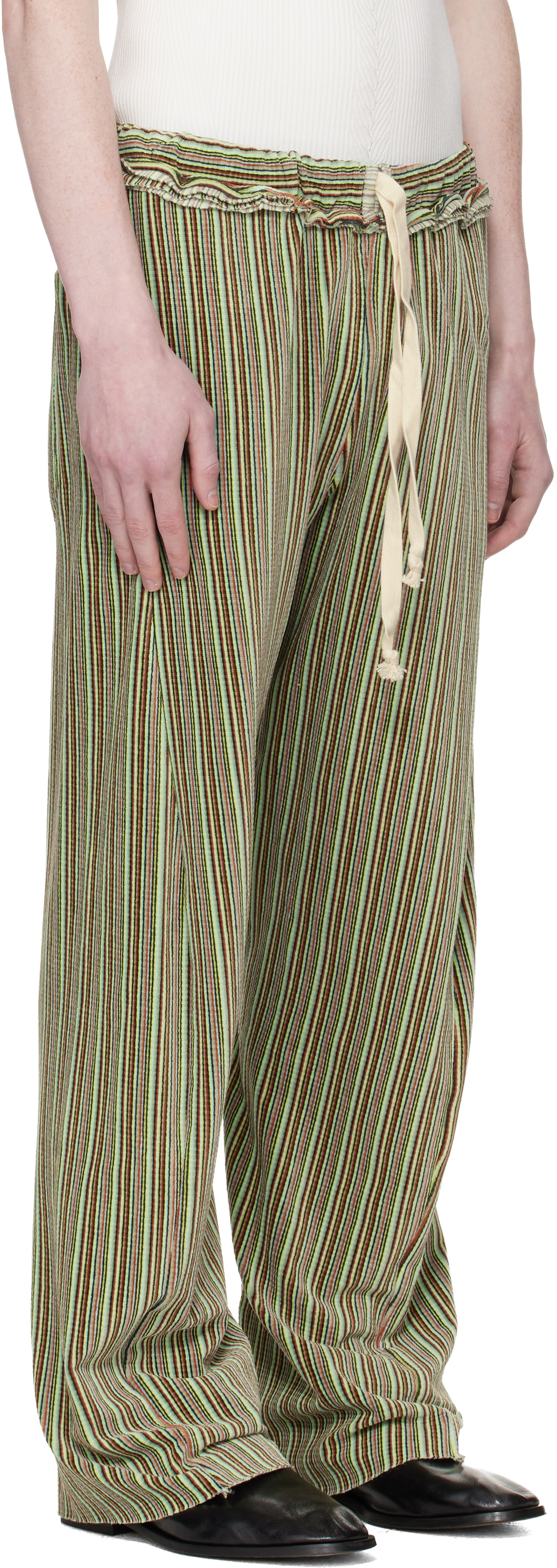 Edward Cuming Green Twisted Track Pants