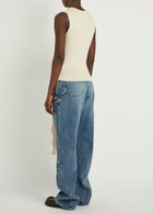 JW Anderson Waist Tie Cotton and Cashmere-blend Tank top Ivory