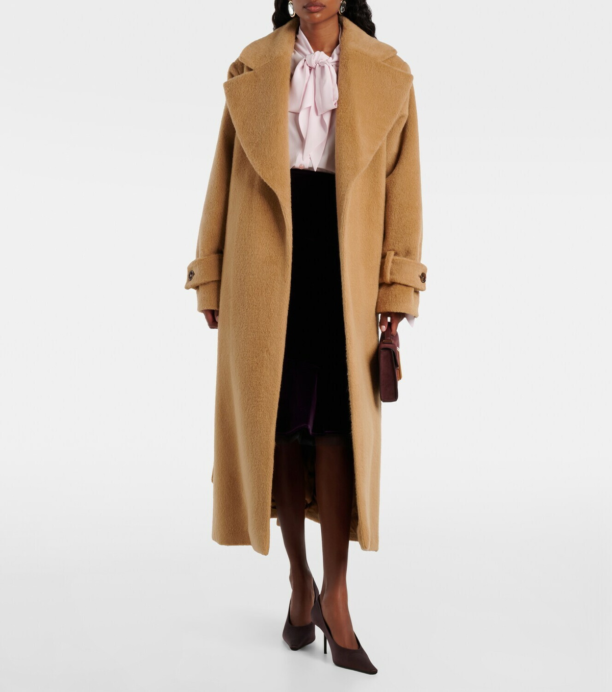 Nina Ricci Belted alpaca and wool wrap coat