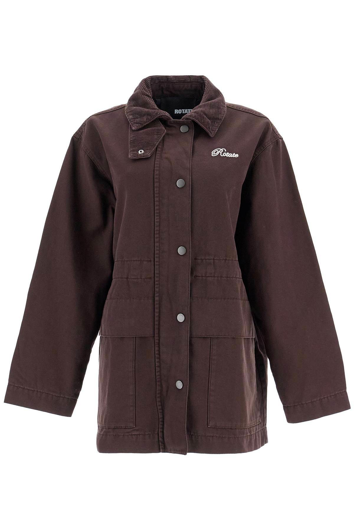 ROTATE 'oversized jacket with embroidered Brown ROTATE