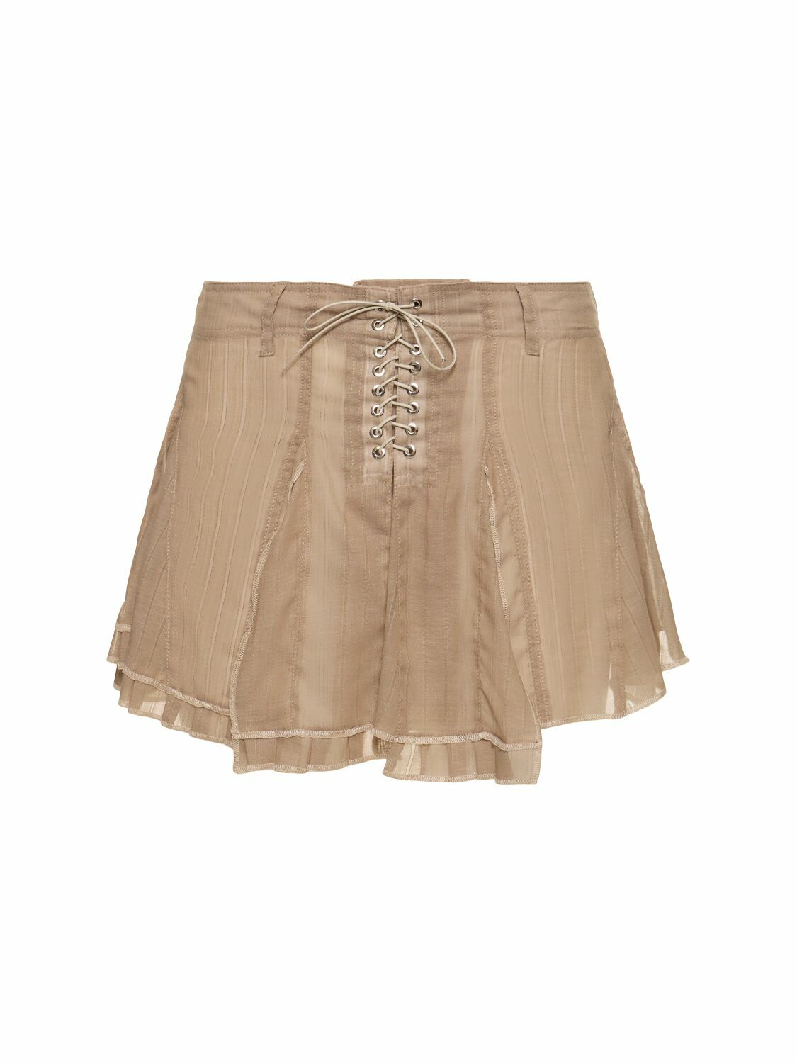 LUDOVIC DE SAINT SERNIN - Wool Blend Voile Ruffled Mini
