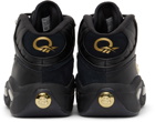 Reebok Classics Black & Gold Question Mid Lux Sneakers