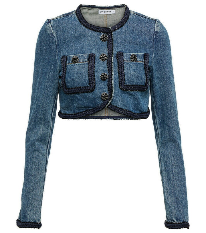 Photo: Self-Portrait Cropped denim jacket