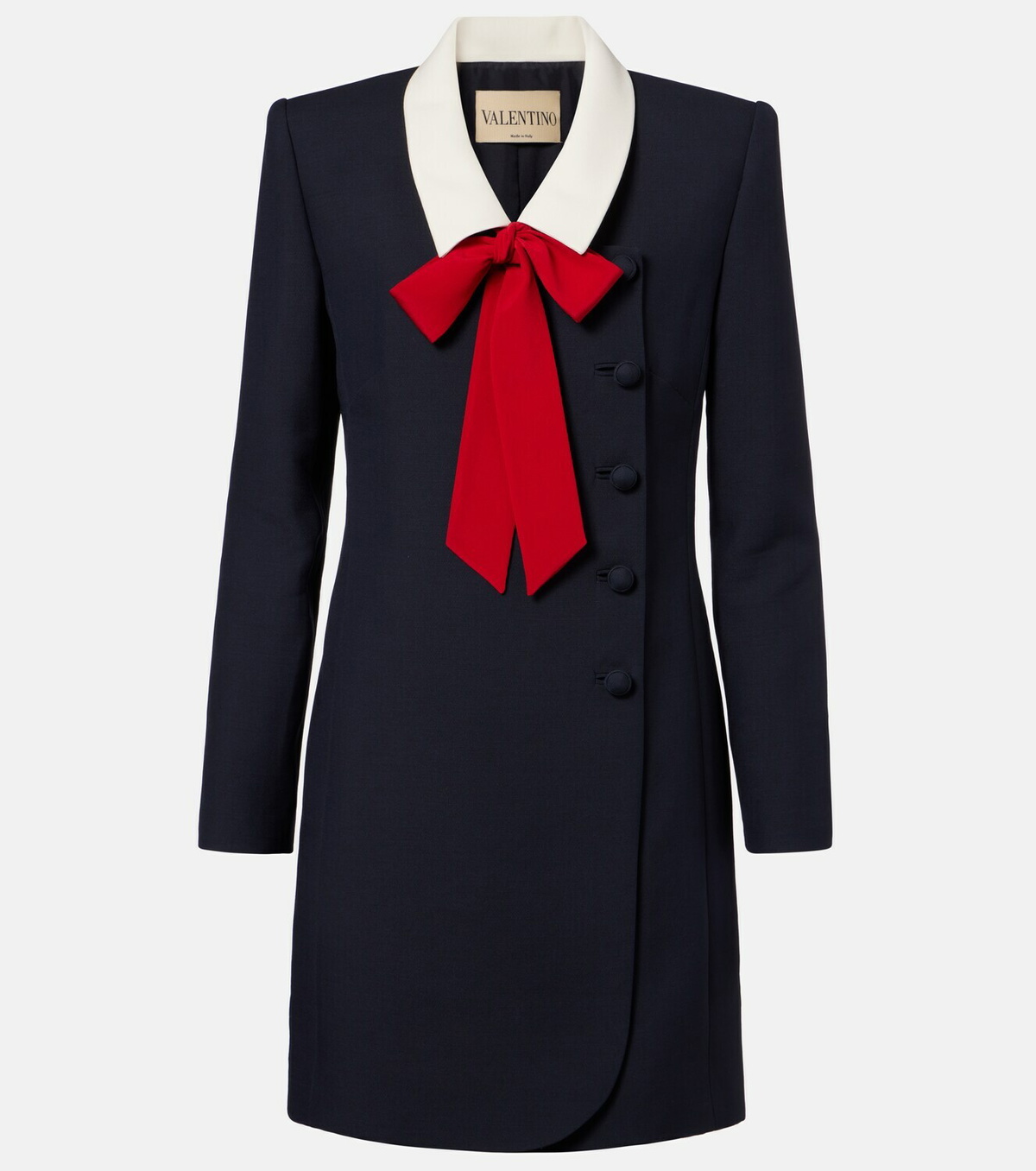 Valentino Crepe Couture tie-neck minidress