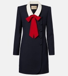 Valentino Crepe Couture tie-neck minidress