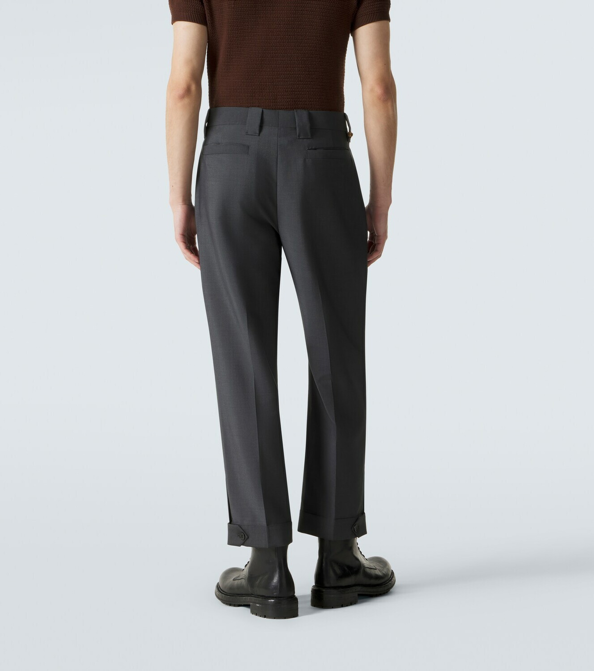 Versace Cropped wool and mohair straight pants