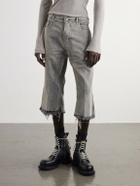 Rick Owens - Bolan Straight-Leg Frayed Denim Shorts - Gray