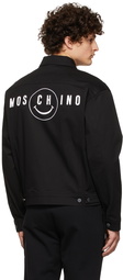 Moschino Black Smiley Edition Cotton Gabardine Jacket