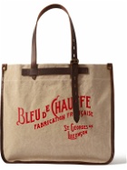 Bleu de Chauffe - Bazar Logo-Print Leather-Trimmed Cotton-Canvas Tote Bag