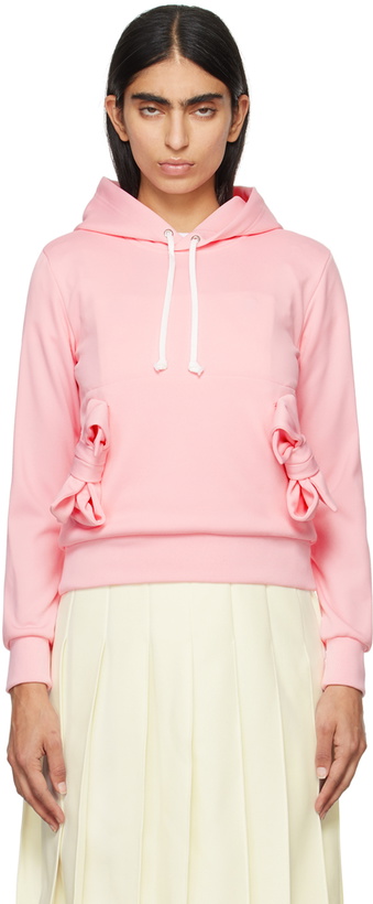 Photo: Comme des Garçons Girl Pink Polyester Jersey Bow Hoodie
