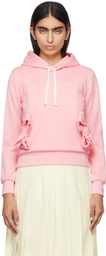 Comme des Garçons Girl Pink Polyester Jersey Bow Hoodie