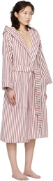 Tekla White & Red Terry Hooded Bathrobe