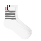 Thom Browne Men's Four Bar Ankle Sock in Med Grey