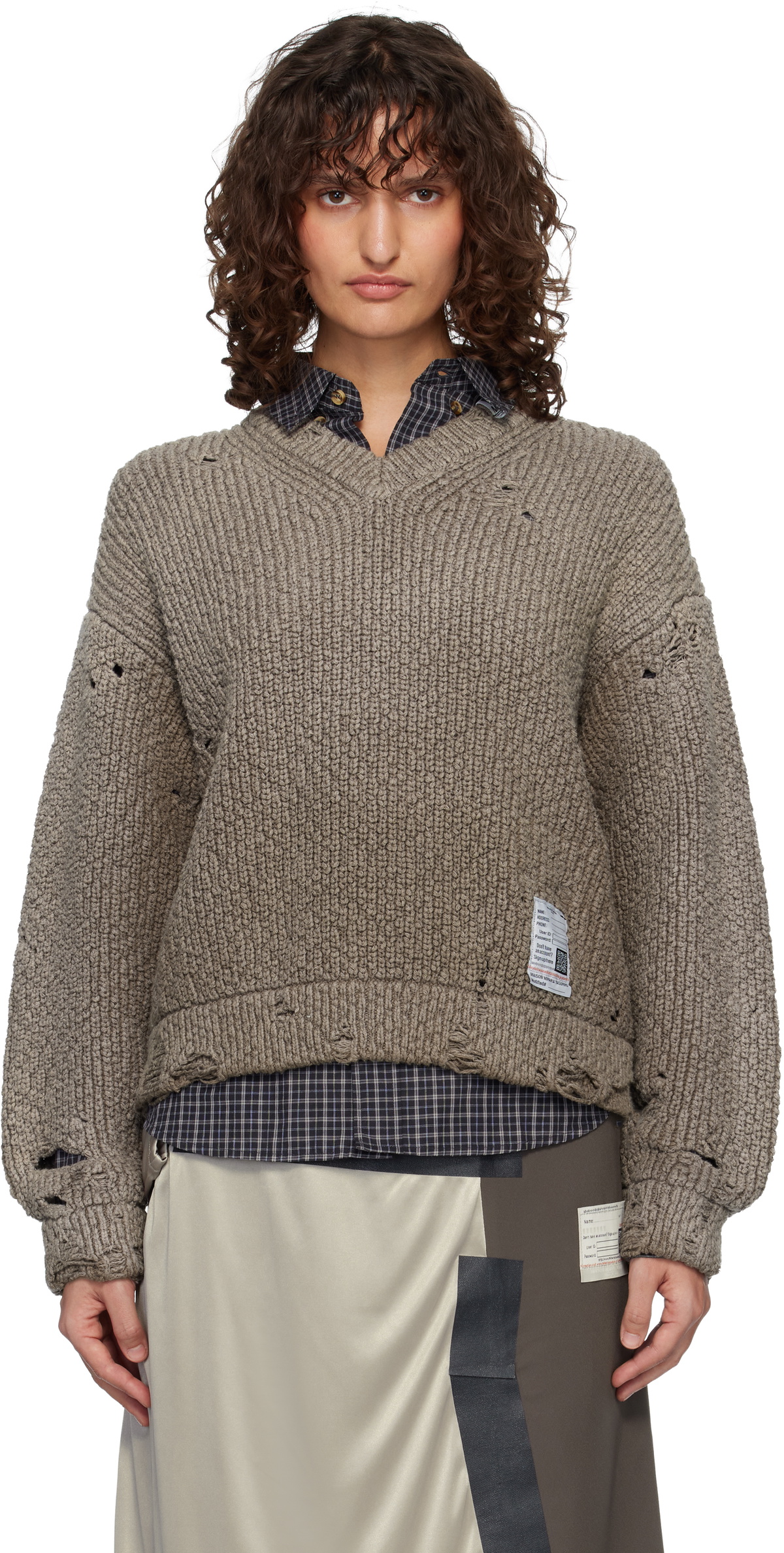 Maison MIHARA YASUHIRO Brown Sun Faded Like Knit Sweater