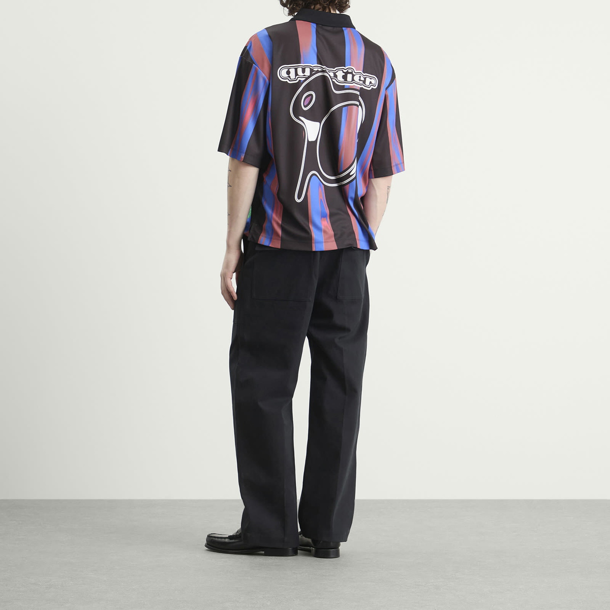 Le Père Men's Sports Jersey in Blue/Black Stripe