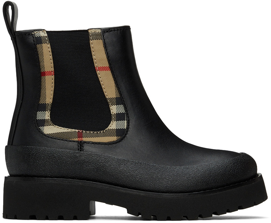 Burberry Kids Black Rosie Chelsea Boots Burberry