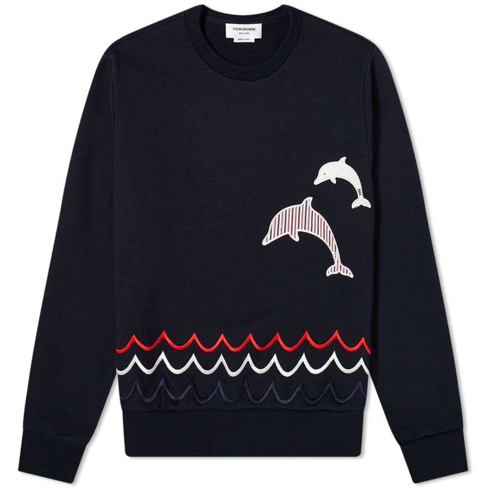 【関税&送料込】Thom Browne Sweatshirt With Embroidery Thom Browne Dolphin Embroidered Crew Sweat Thom Browne