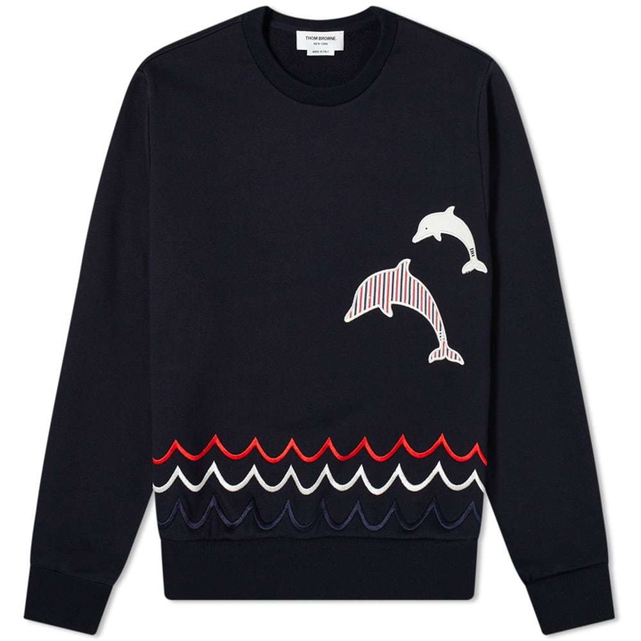 Photo: Thom Browne Dolphin Embroidered Crew Sweat
