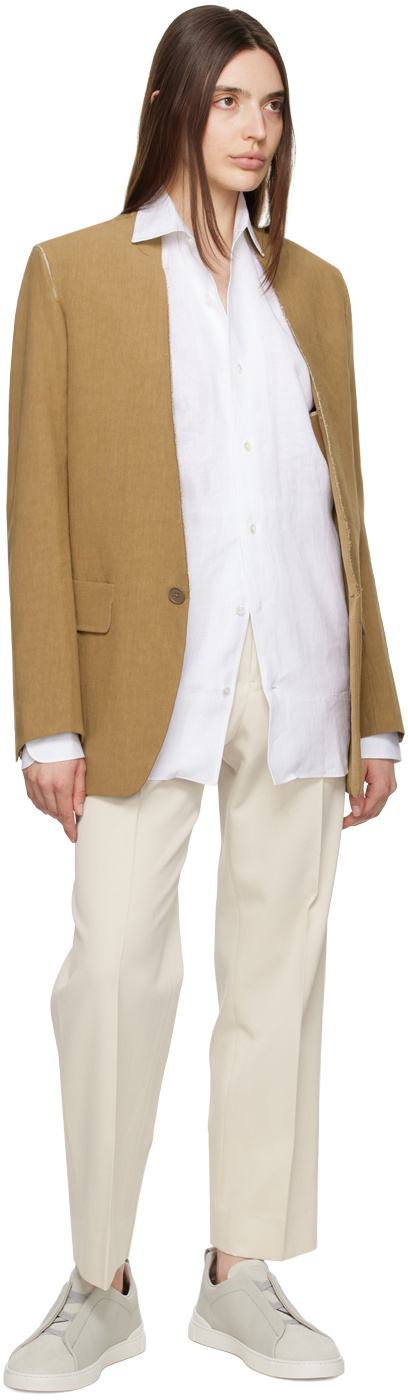 ZEGNA White Spread Collar Shirt