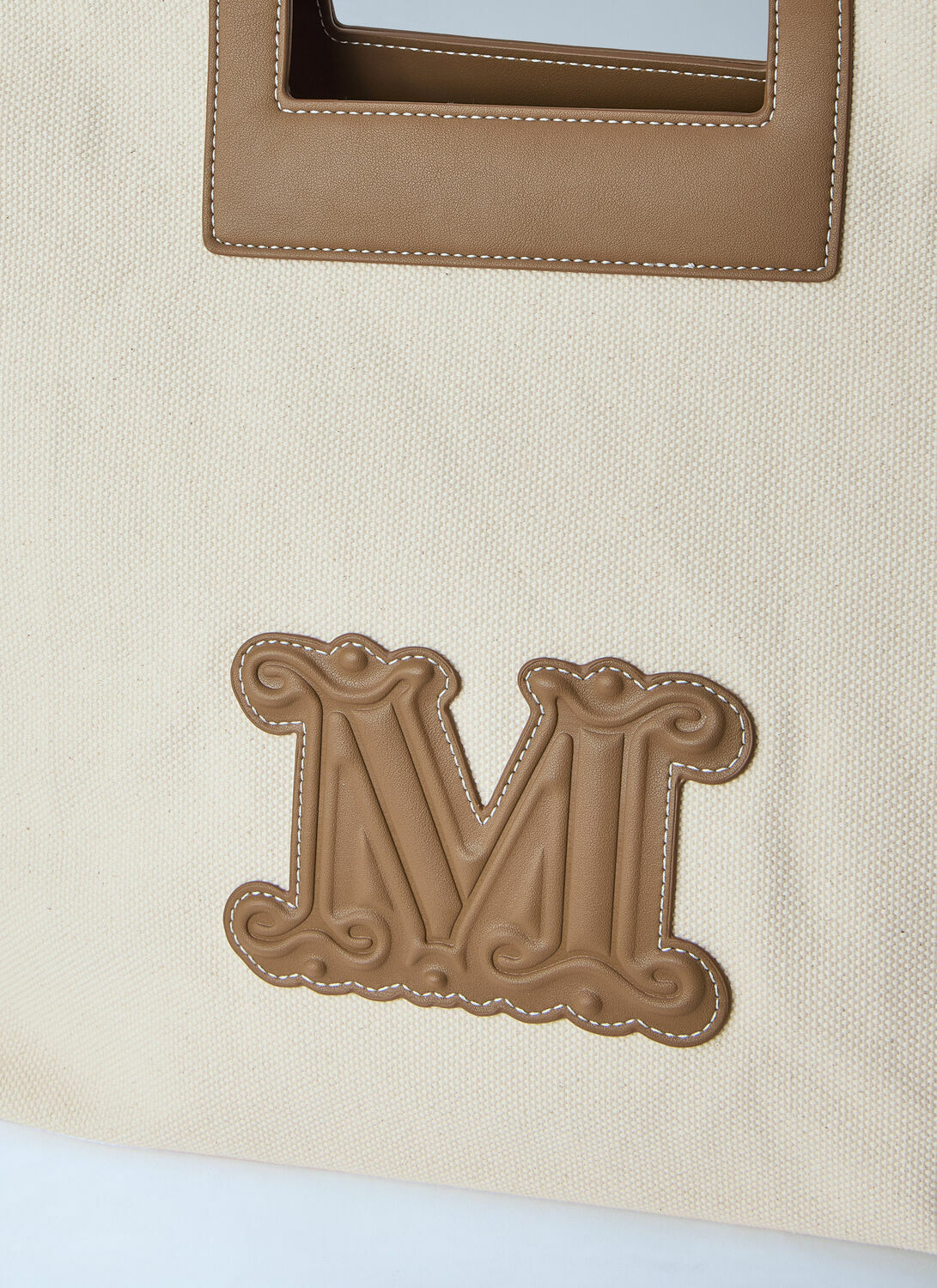 Max Mara Canvas Tote with Leather Accents