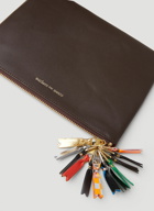 Logo Zipper Pull Wallet in Brown