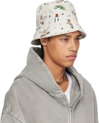 Palm Angels Off-White Pin Up All Over Bucket Hat