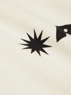 POLITE WORLDWIDE® - Logo-Print Washed Cotton and Hemp-Blend Fleece Zip-Up Hoodie - White
