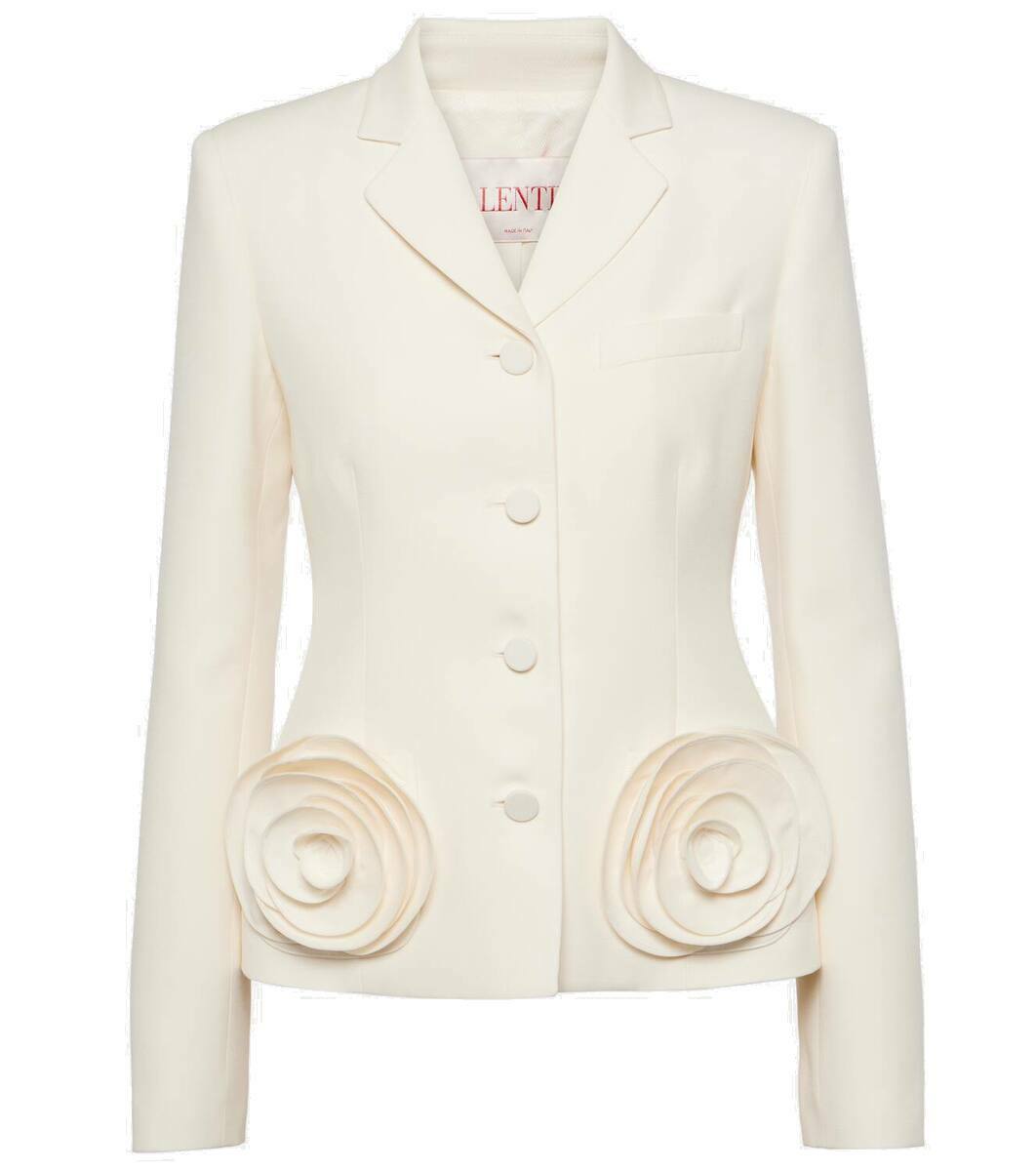 ジャケット VALENTINO SS25 Cream crepe couture blazer (6B0CE4L51CF ET5) Crepe Couture Blazer for Woman in Celestial Blue | Valentino US
