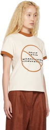 Tanner Fletcher Off-White & Orange 'Toxic Masculinity' Ringer T-Shirt