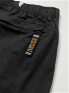 KAPITAL - Straight-Leg Printed Combed Cotton-Twill Shorts - Black