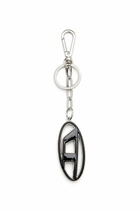 Diesel Metal and resin Oval D keyring - Charms and Keyrings Mens in Black