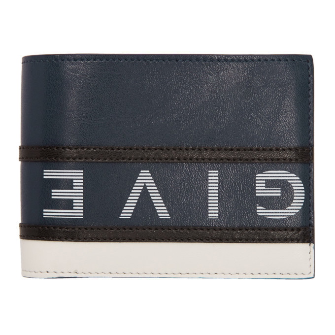 Photo: Givenchy Navy and White Reverse Logo Bifold Wallet