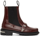 Toga Virilis Burgundy Polished Leather Moc Chelsea Boots