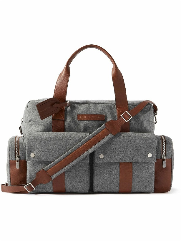 Photo: Brunello Cucinelli - Leather-Trimmed Felt Holdall