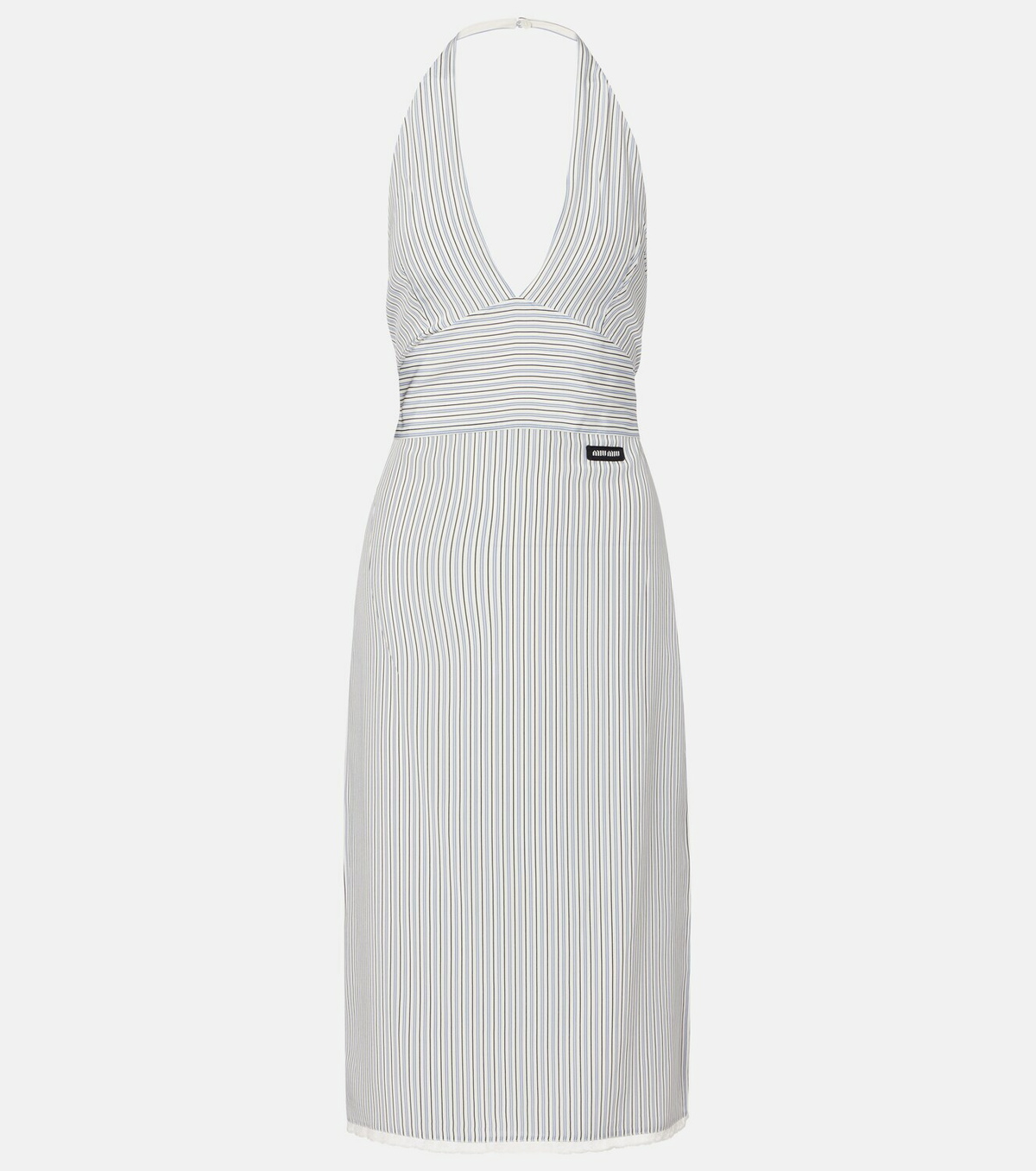 Miu Miu Striped silk crêpe de chine midi dress