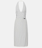 Miu Miu Striped silk crêpe de chine midi dress