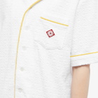 Casablanca Men's Monogram Terry Short Sleeve Shirt in White