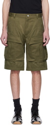 Mugler Khaki Relaxed-Fit Cargo Shorts