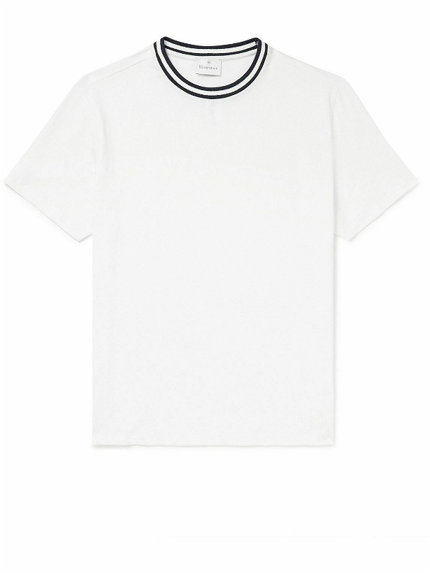 Photo: Kingsman - Logo-Embroidered Cotton and Cashmere-Blend Jersey T-Shirt - White